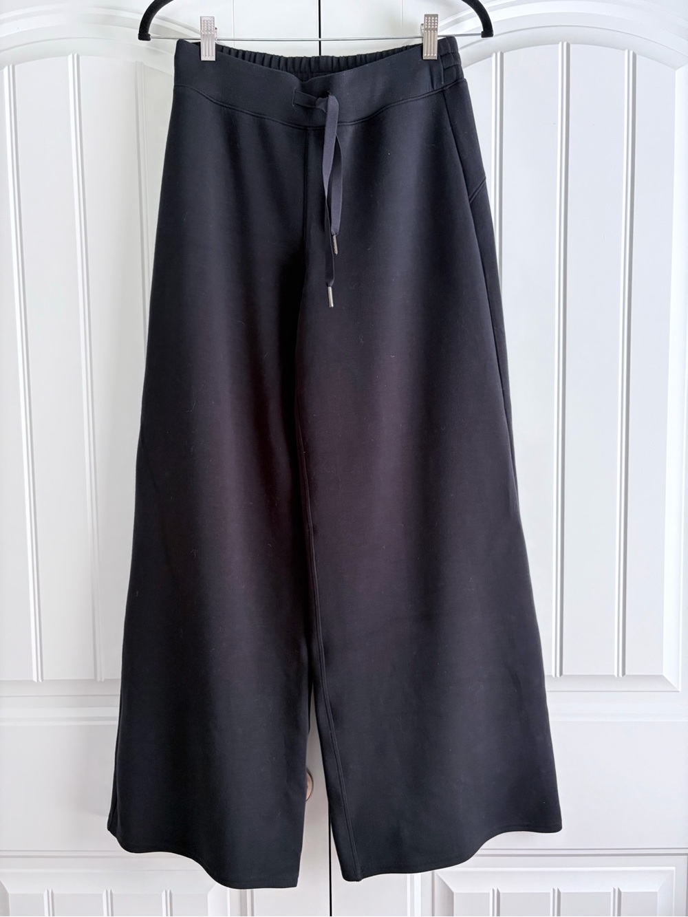 Spanx Black Pull On Elastic Waist Drawstring Wide Leg Pants Women's Size M